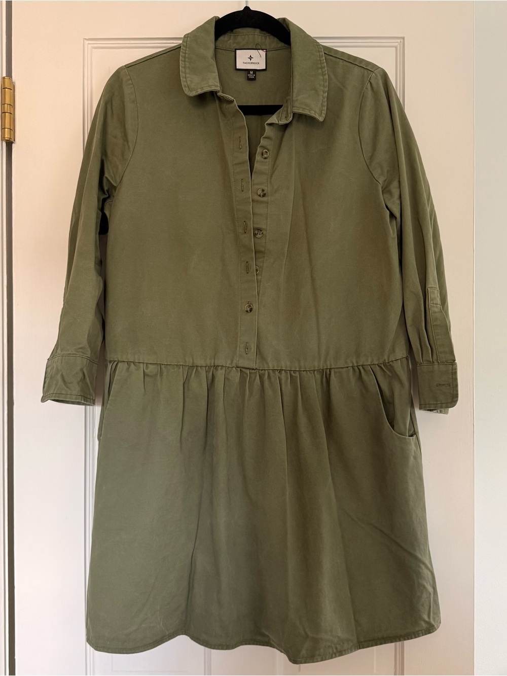 Tuckernuck Olive Collared Button Mini Dress - Picture 3 of 4